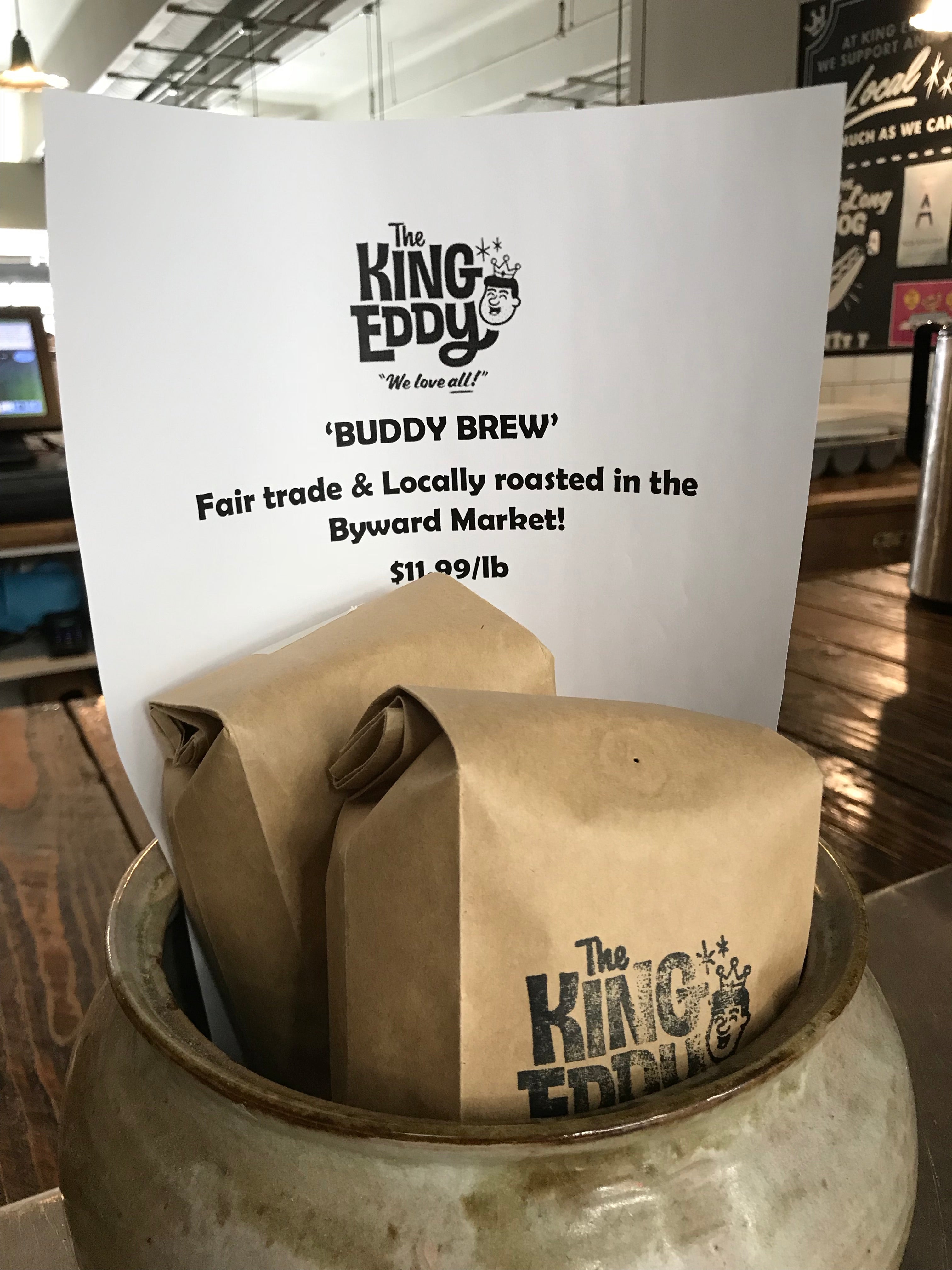 coffee, the king eddy, ottawa, restaurant, diner, coffee beans, fair trade, locally roasted, full medium coffee roast blend, local, king eddy, diner coffee